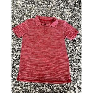 All in Motion Polo Shirt Boys L (12/14) Multicolor Striped‎ Stretch Side Slit